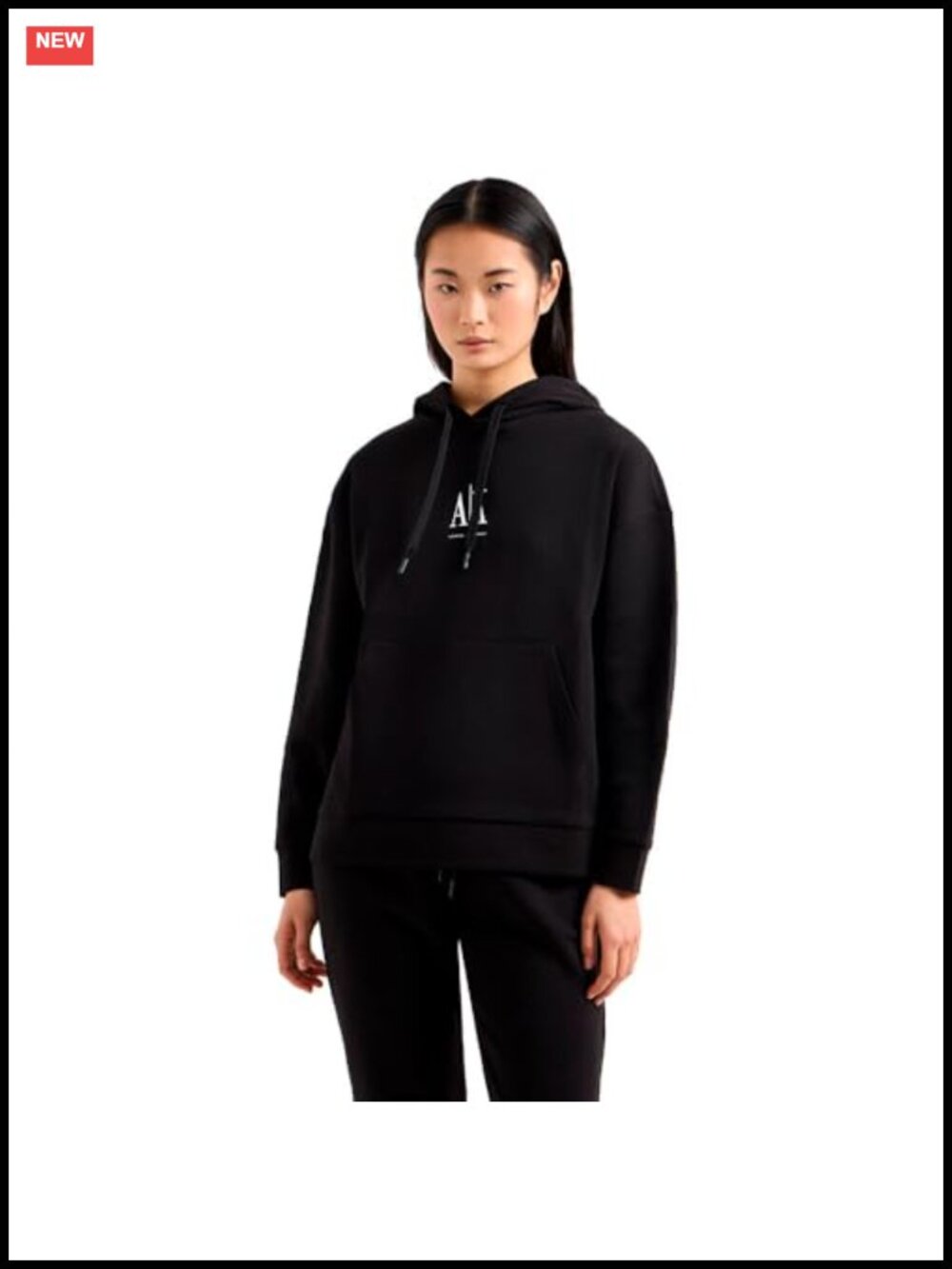 Embroidered Logo Stretch Cotton Drawstring Hoodie Sweatshirt